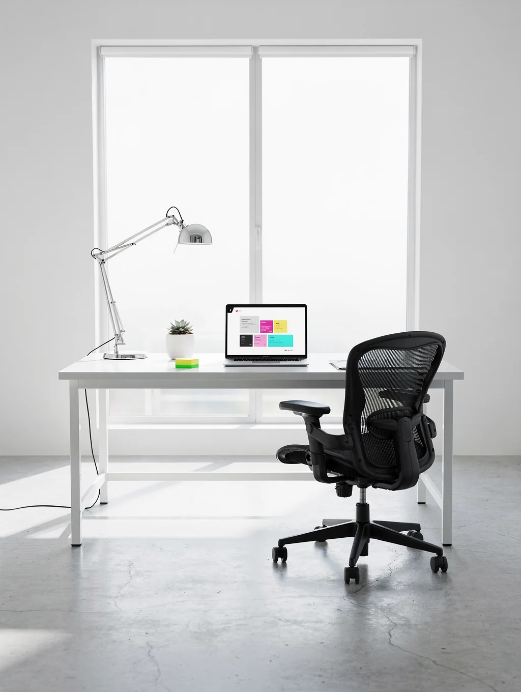 Clean layout design on a drafting table