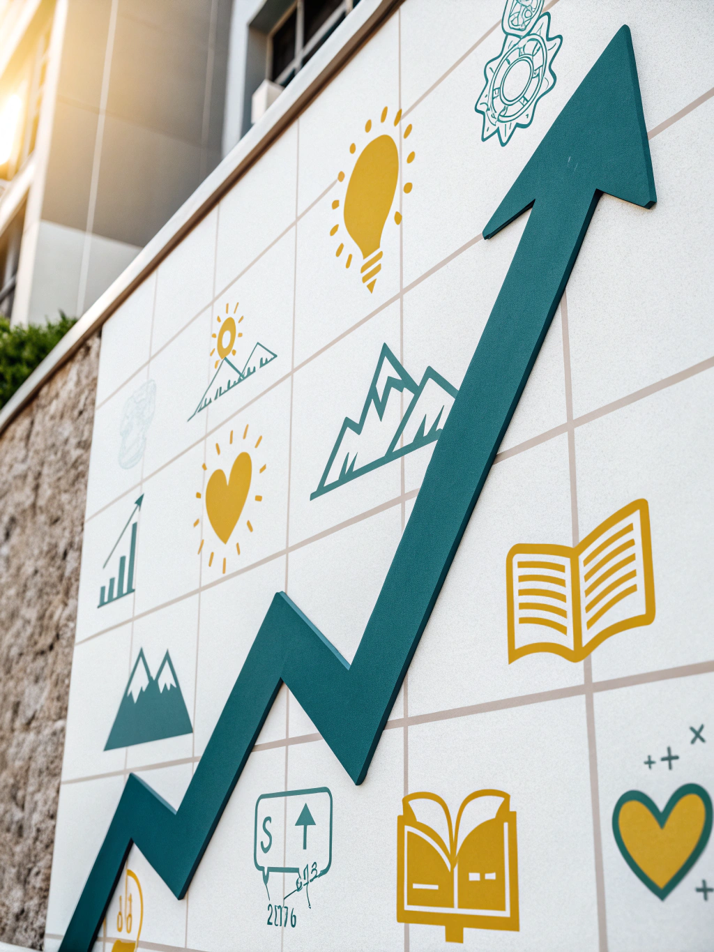 Growth chart rendered in minimalist style